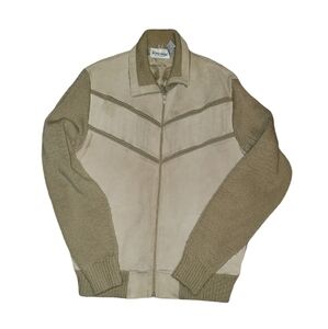 Vintage repage tan cow split leather jacket size large